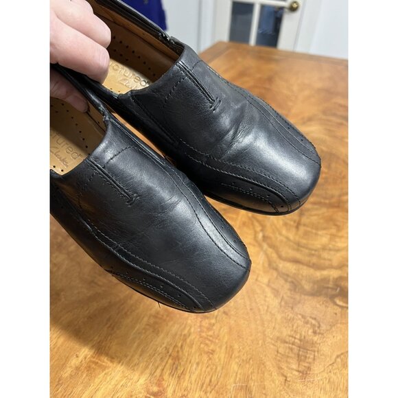 Clark's Unstructured Women’s 7 M Black Leather Double Gored Slip On Loafers - Picture 6 of 9